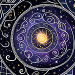 **Prompt:** "A mystical, swirling galaxy with astrological symbols intertwined with hand-drawn lines, representing fate and destiny. Emphasize Urdu calligraphy elements."